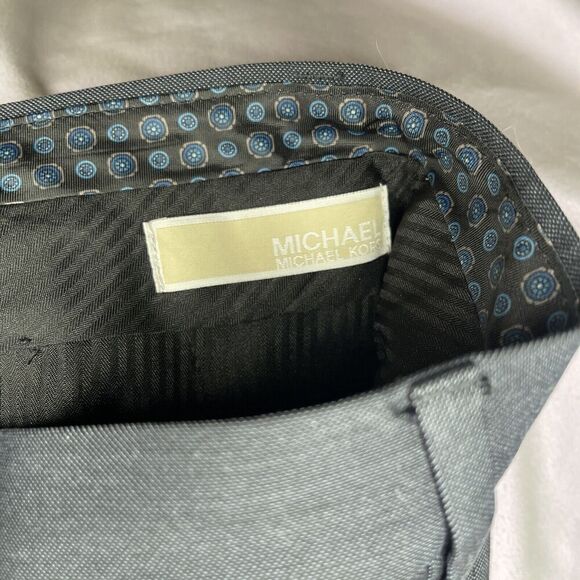 Michael Kors Dress Pants Greenwich Men's Size 38 Dark Gray Heathered Flat Front - Picture 5 of 7